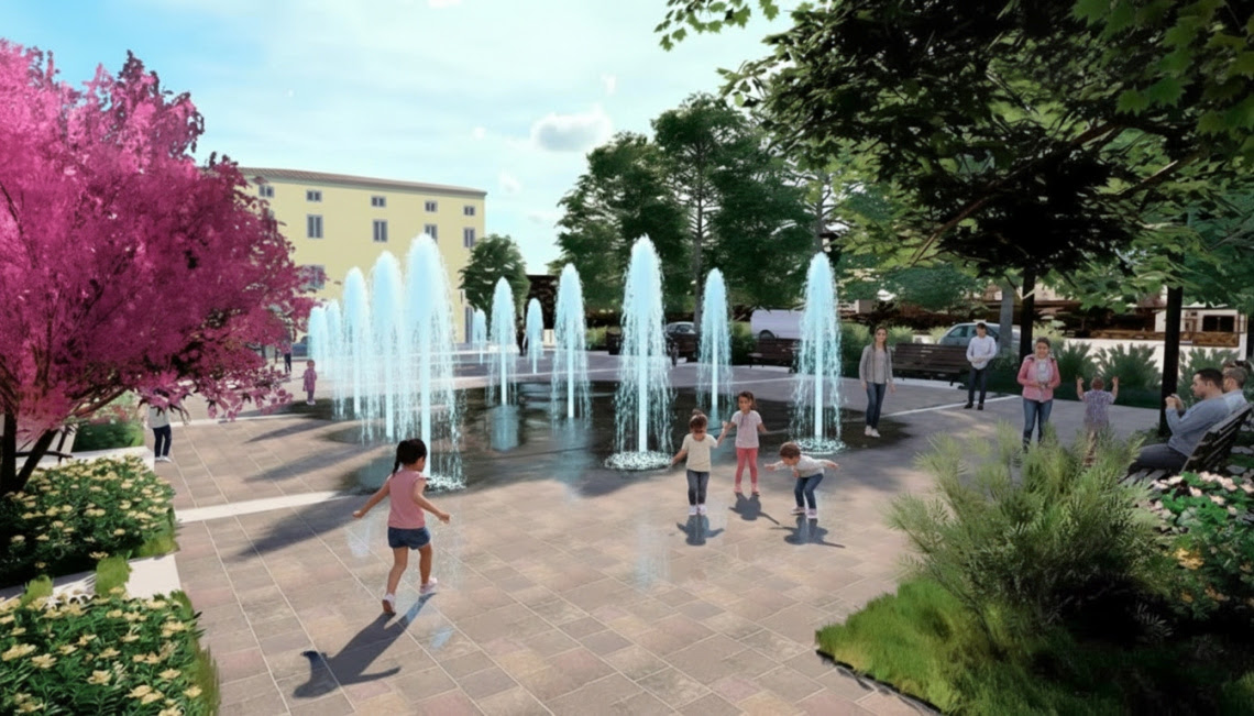 progetto di riqualificazione di Piazza Guerrieri render Bardolino